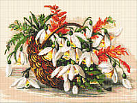 Алмазная мозаика Цветы в лукошке DM-314 40х30см Полная зашивка. Набор алмазной вышивки цветы