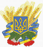 Алмазная мозаика Герб украины 28x30см DM-057 Полная зашивка. Набор алмазной вышивки