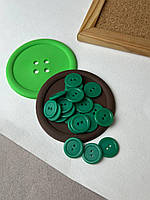 Ґудзик класика, зелений 20 мм
