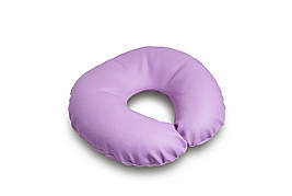 Подушка підкова екошкіра (під шию, рогалик, для нарощування вій). Бузкова