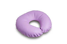 Подушка підкова екошкіра (під шию, рогалик, для нарощування вій). Бузкова