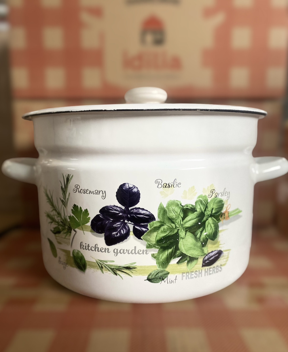 Каструля емальована 9 л Зелень Фреш 1621/2 Idilia