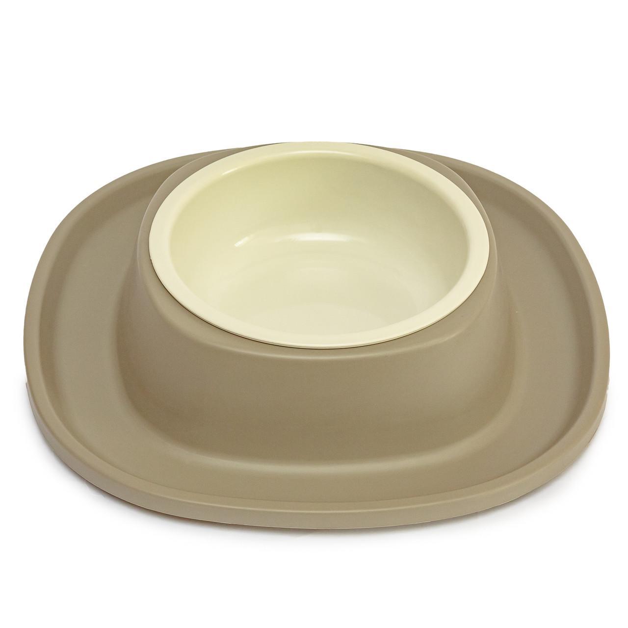 Georplast Soft Touch миска пластикова 600 мл, з м'яким килимком 28*28*5 см для собак, колір в асортименті (20052), фото 1