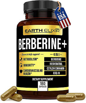 Берберинова домішка Earth Elixir 4-in-1 Berberine 180 капсул