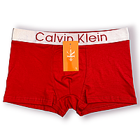 Трусы мужские боксеры хлопок Calvin Klein 17 Silver, красные, размер L (46-48), 014021