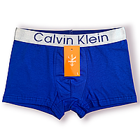 Трусы мужские боксеры хлопок Calvin Klein 17 Silver, синие, размер L (46-48), 014025