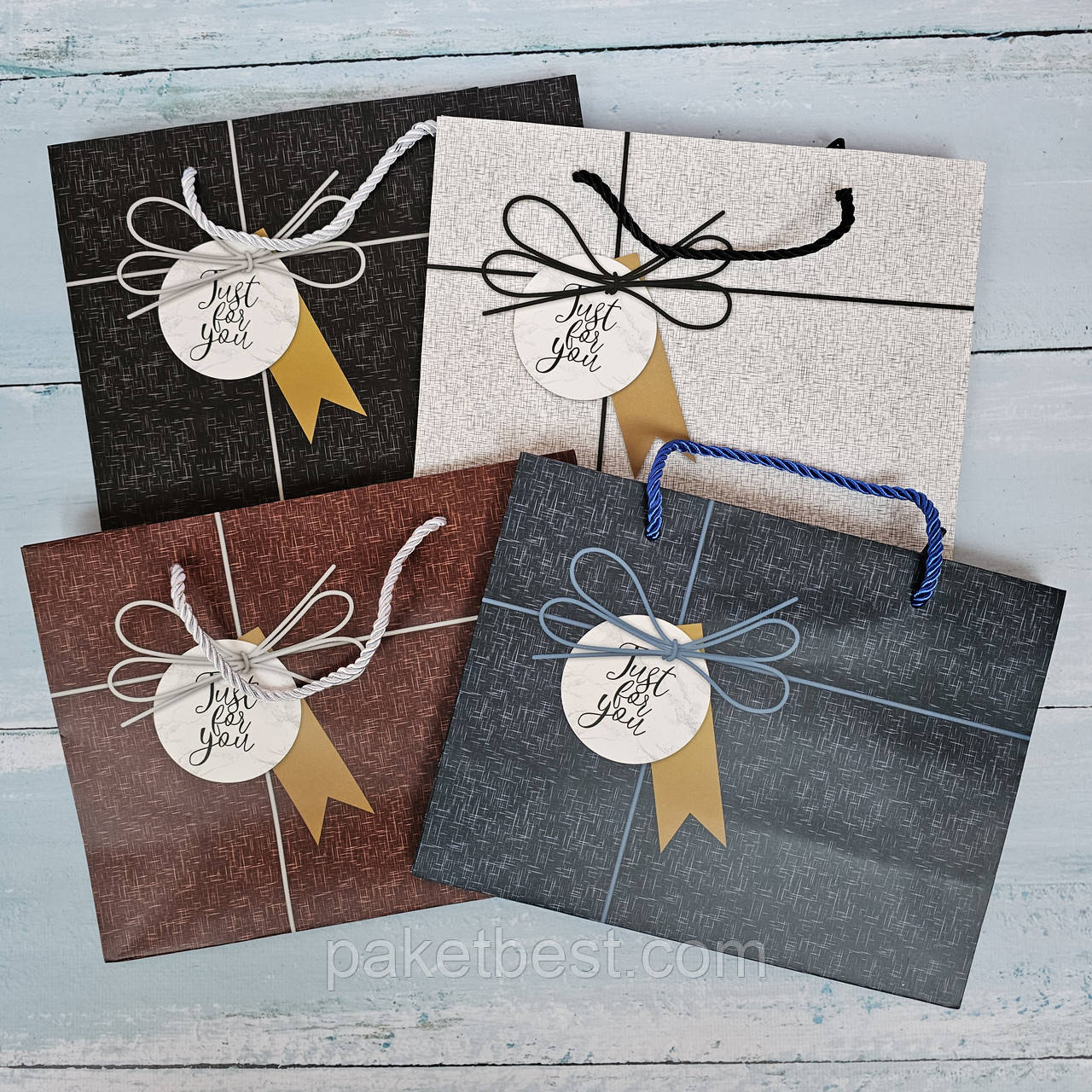 Пакет подарунковий Преміум Великий Мікс — 4 кольори, фото 1