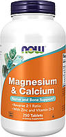 Магний и кальций, с цинком и витамином D-3 NOW Magnesium & Calcium Tablets 250 таблеток