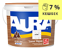 Лазур-лак акриловий AURA LASUR AQUA для деревини білий 9 л