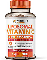 Липосомальный витамин С Wholesome Wellness Liposomal Vitamin C 200 капсул