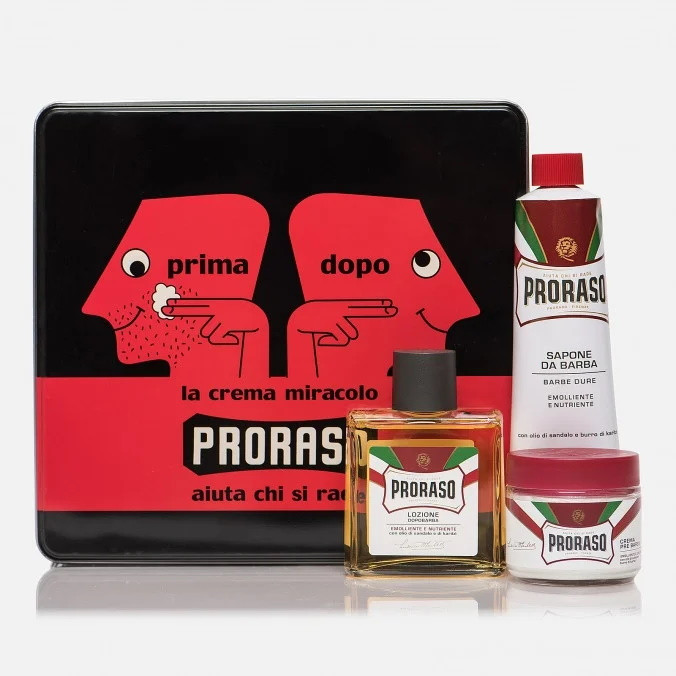 Набір для гоління Proraso Vintage Selection Prima&Dopo в металевій коробці (Proraso453)