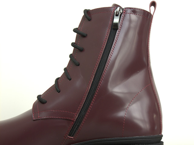 Бордові шкіряні лакові черевики на хутрі жіноче взуття великих розмірів 41 42 43 New Kate Lac Bord BS 2058346162