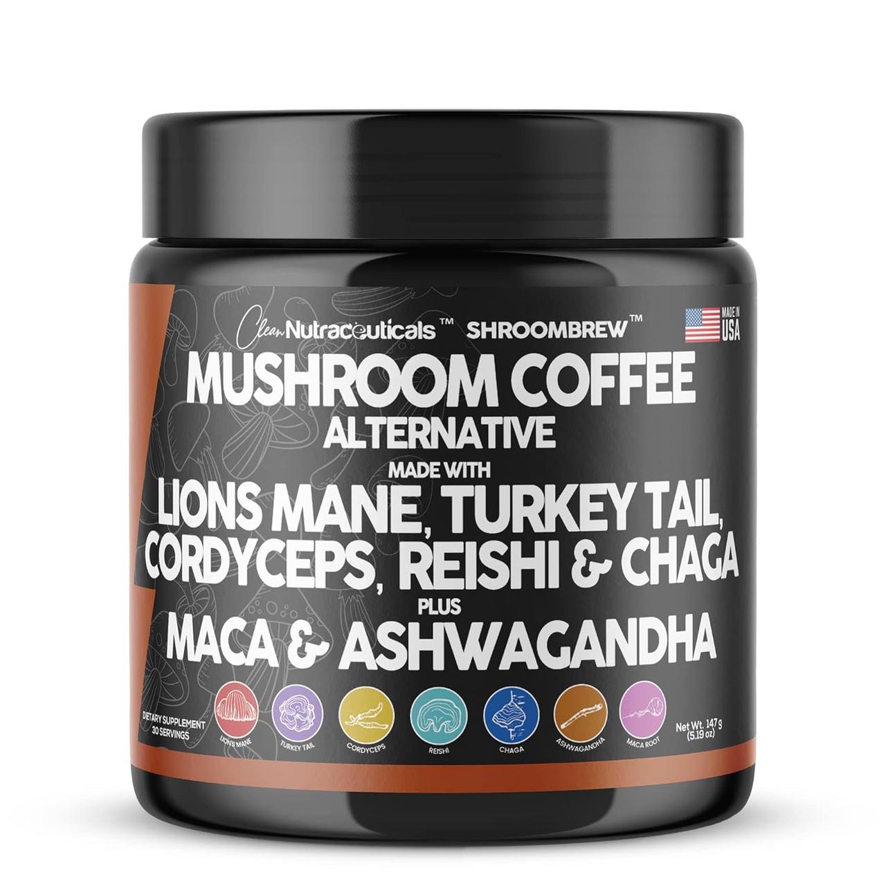 Преміальна домішка грибної альтернативної кави Clean Nutraceuticals Mushroom Coffee Alternative Mix — Maca