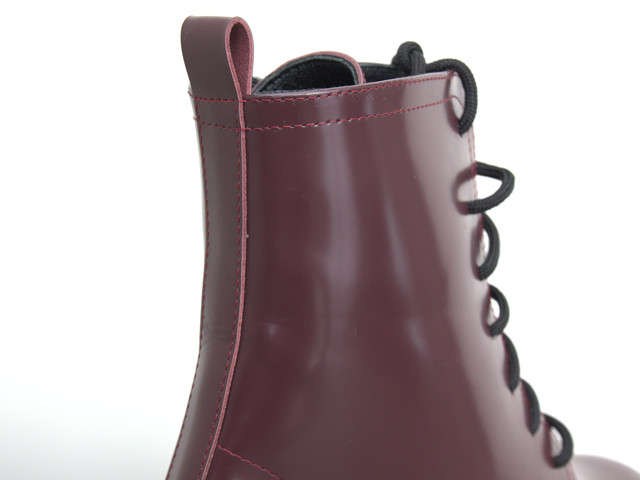 Бордові шкіряні лакові черевики на хутрі жіноче взуття великих розмірів 41 42 43 New Kate Lac Bord BS 2058346162