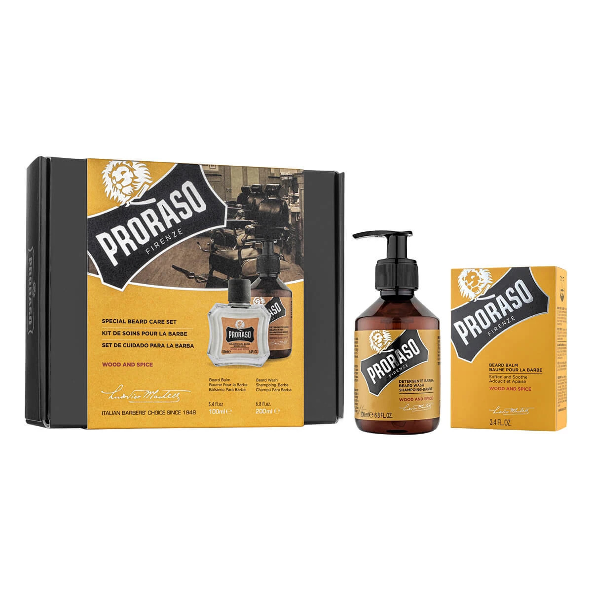 Подарунковий набір по догляду за бородою Proraso Duo Pack Wood & Spice (Beard Balm + Shampoo)