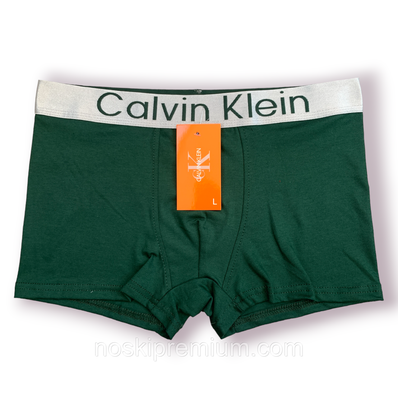 Труси чоловічі боксери бавовна Calvin Klein 17 Silver, зелені, розмір 2XL (50-52), 014019