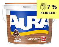 Лазур-лак акриловий AURA LASUR AQUA для деревини безбарвний 9л