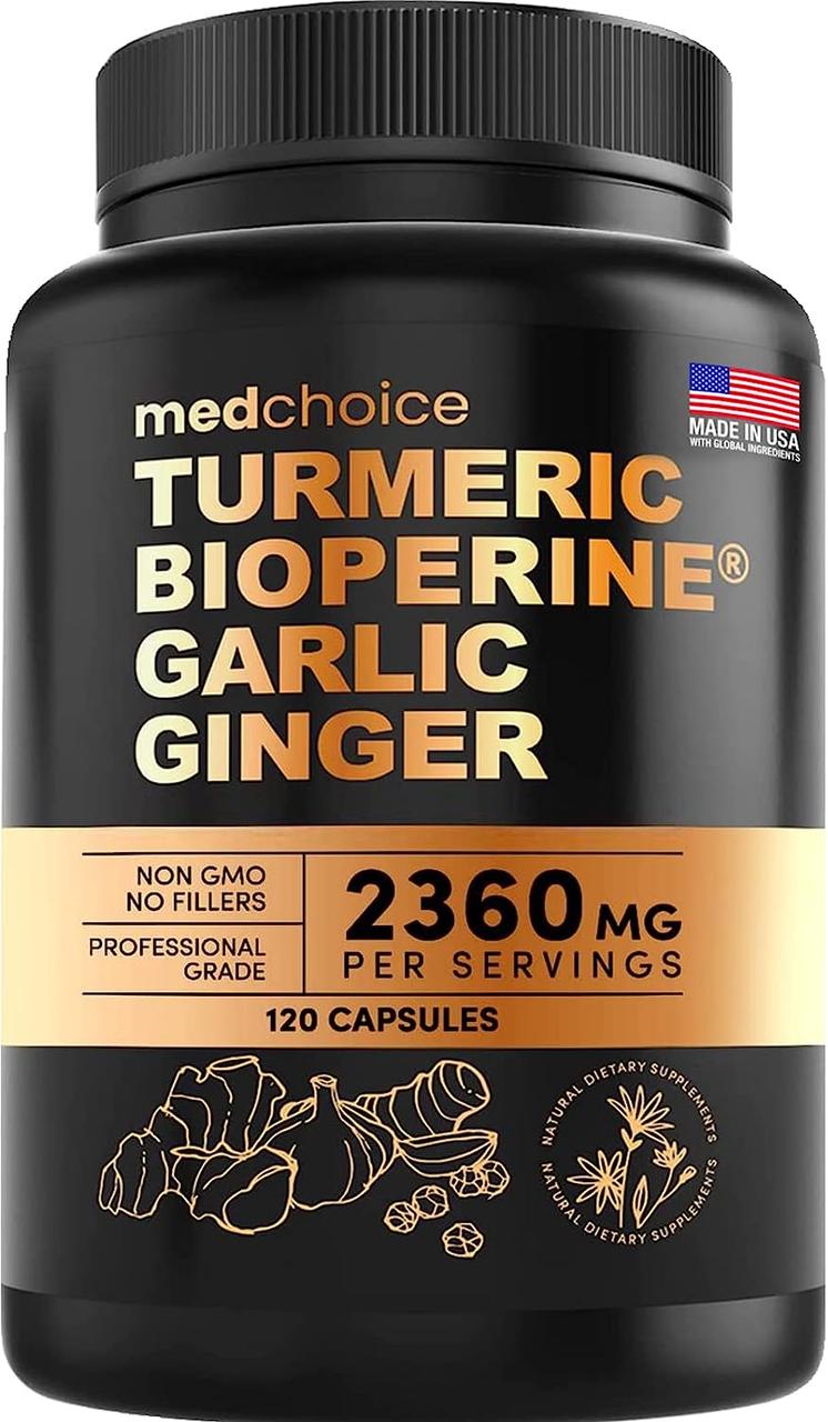 Комплекс для підтримки суглобів, травлення та імунітету MedChoice 4-in-1 Turmeric Garlic Bioperine Ginger