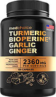 Комплекс для поддержки суставов, пищеварения и иммунитета MedChoice 4-in-1 Turmeric Garlic Bioperine Ginger