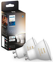 Philips Hue Лампа умная GU10, 5W(50Вт), 2200K-6500K, Tunable white, ZigBee, Bluetooth, диммирование, 2шт Tvoe