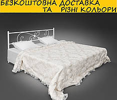 Ліжко металеве двоспальне "Хризантема". Колір і розмір можна змінити.
