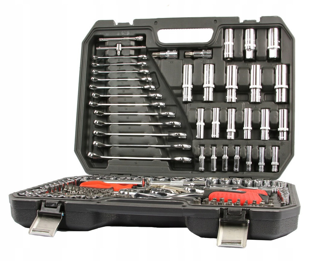 Качественный набор ручных инструментов головок и ключей для дома и авто MAR-POL M582221 CrV 216 эл в кейсе - фото 3 - id-p2058375645