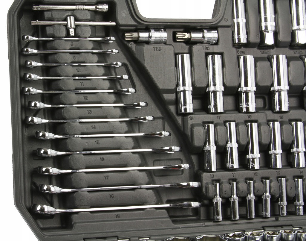 Качественный набор ручных инструментов головок и ключей для дома и авто MAR-POL M582221 CrV 216 эл в кейсе - фото 9 - id-p2058375645