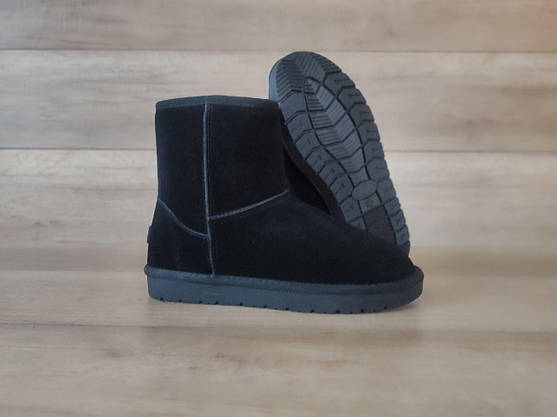Черные UGG ЗАМША натуральная Высокие (Н= 20см) классические угги без застежки мужские ботинки сапоги, фото 4