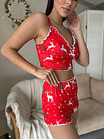 Сексуальна піжама. Домашній костюм шорти топ. Комплект для сну., фото 2