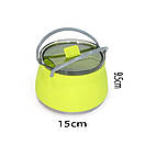 Чайник силіконовий складаний 1000ml. зі сталевим дном зелений., фото 2