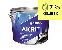 Краска латексная ESKARO AKRIT 7 интерьерная белая-база А 2,85л