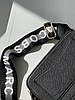 Жіноча сумка Marc Jacobs The Snapshot Black Gold Logo V2 еко шкіра чорна Крос Боді на 2 відділення, фото 7