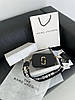 Жіноча сумка Marc Jacobs The Snapshot Black Gold Logo V2 еко шкіра чорна Крос Боді на 2 відділення, фото 8