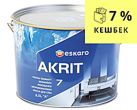 Краска латексная ESKARO AKRIT 7 интерьерная белая-база А 9,5л