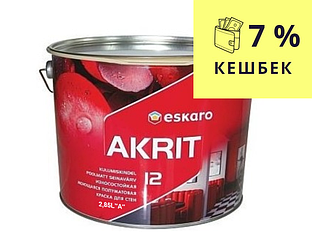 Фарба латексна ESKARO AKRIT 12 інтер'єрна біла-база А 2,85 л