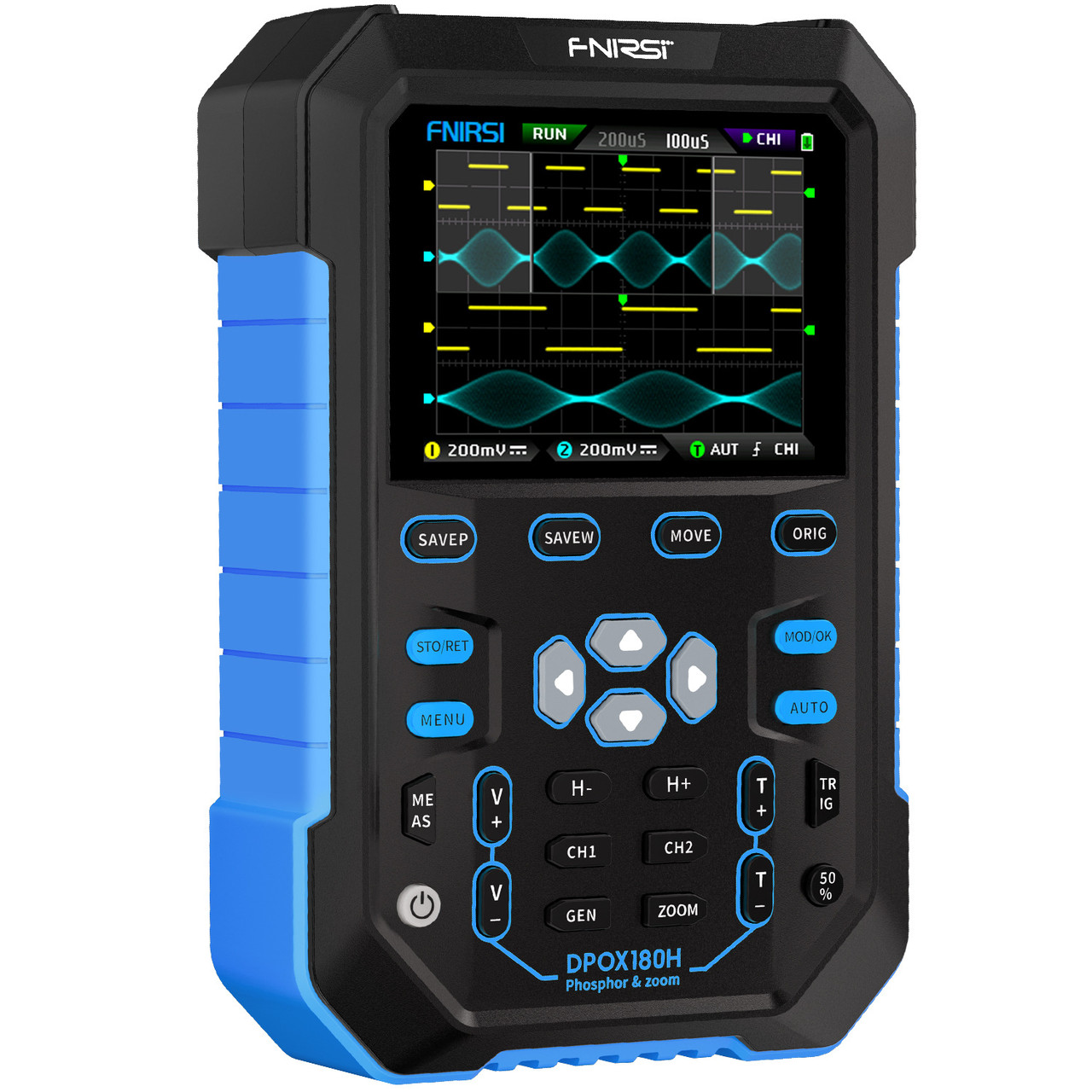 FNIRSI DPOX180H V.2 Портативний двоканальний осцилограф із технологією цифрового люмінофора