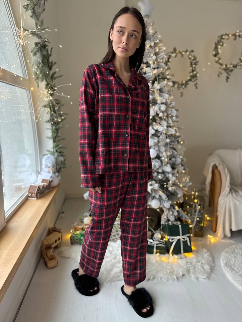 Піжама в клітинку. Домашній одяг. Жіночі набори для сну., фото 1