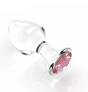 Скляна анальна пробка з кристалом S (32*80mm)