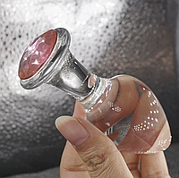 Скляна анальна пробка з кристалом L (42*99mm)