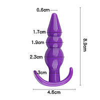 Силіконові анальні корки набір 6 шт. (різні розміри), фіолетовий колір