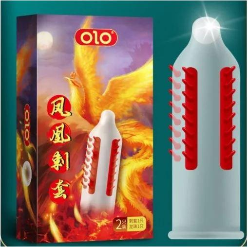 Презервативи з вусиками та шипами для додаткової стимуляції OLO (Style 4), 2 шт., фото 1