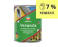 Краска масляно-акриловая ESKARO VERANDA для древесины полуматовая белая-база А 0,95л