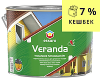 Фарба олійно-акрилова ESKARO VERANDA для деревини напівматова біла-база А 9,5 л