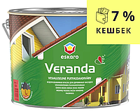 Фарба олійно-акрилова ESKARO VERANDA для деревини напівматова транспарентна-база TR 9 л