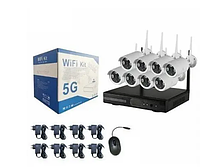 Комплект відеоспостереження 8 камер wifi Набір камер 5g kit 8 камерних комплектів відеоспостереження для вулиці