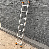 Будівельна алюмінієва драбина приставна на 7 сходинок 2 метри, фото 4
