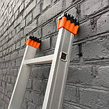 Будівельна алюмінієва драбина приставна на 7 сходинок 2 метри, фото 5