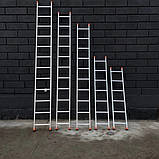 Переносна драбина 2 метри, приставна алюмінієва драбина 6 сходин, фото 7