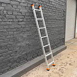 Будівельна алюмінієва драбина приставна на 7 сходинок 2 метри, фото 7