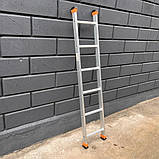 Переносна драбина 2 метри, приставна алюмінієва драбина 6 сходин, фото 3
